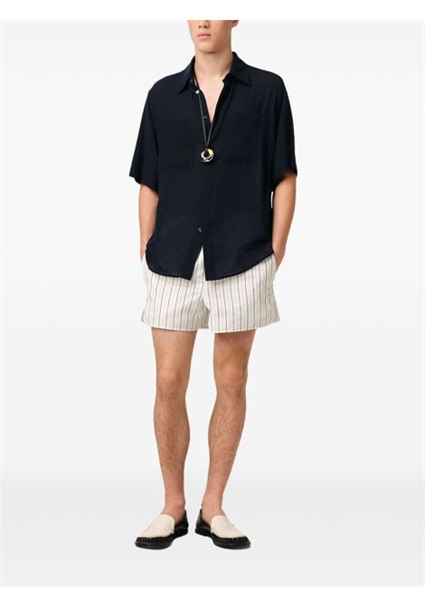 Camicia con tasche applicate in blu AMI Paris - uomo AMI PARIS | HSH252CO00984011